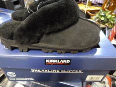 *Pair of Sheep Skin Slippers - Black Size 4