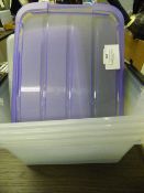 *Set of 5 Plastic Storage Boxes with Lids