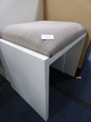 *Dressing Table Stool in White with Grey Upholstery