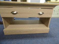 *Occasional Table with Drawer in Limed Oak Finish with Brushed Stainless Steel Handles