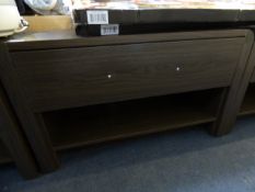 *Occasional Table with Drawer in Dark Oak Finish with Brushed Stainless Steel Handle