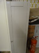 *Single Door Wardrobe in Pale Grey Finish with Brushed Stainless Steel Handles