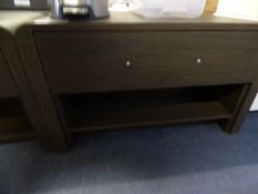 *Occasional Table with Drawer in Dark Oak Finish with Brushed Stainless Steel Handle