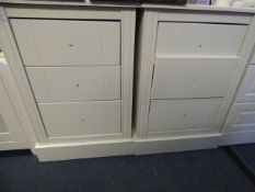 *Pair of 3 Drawer Bedside Cabinets in White Finish