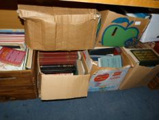 11 Boxes of Assorted Hardback Reference Books - Novels etc