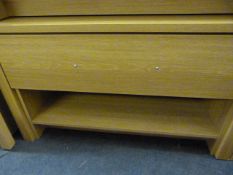 *Occasional Table with Drawer & Under Shelf in Light Oak Finish with Brushed Stainless Steel Handle