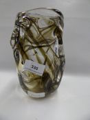 Smoked and Plain Glass Handmade Vase