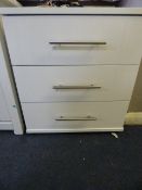 *High Gloss White Chest of 3 Drawers