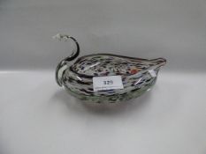 Hand Made Glass Bowl in The Form of a Swan