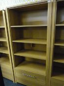 *Open Fronted Bookcase over Drawers in Light Oak Finish