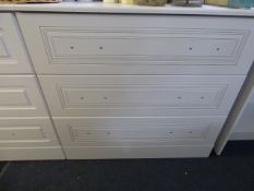 *Chest of 3 Drawers in White with Brush Stainless Steel Handles