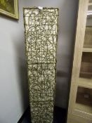 Rattan and Calico Floor Standing Lamp - No Fittings