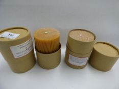 *2 DESIGNER WOOD STYLE CANDLES