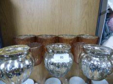 *9 GLASS CANDLE HOLDERS