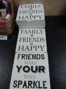 *5 Printed MDF Wall Plaques - Friends Make your Day Sparkle