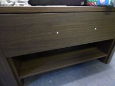 *Occasional Table with Drawer in Dark Oak Finish with Brushed Stainless Steel Handle