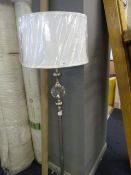 *Brushed Stainless Steel & Crystal Standard Lamp with Shade