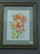 Original Water Colour by Penny Settle Depicting Lillys
