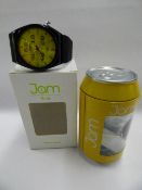Jam Time Watch with Yellow Face and Black Strap