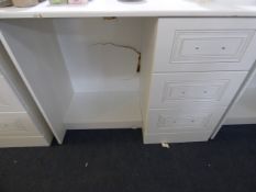 *Knee Hole Desk with Right Hand Side Pedestal in White Finish