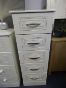 *CHEST OF 5 DRAWERS WITH BRUSHED STAINLESS STEEL HANDLES
