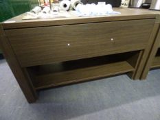 *Occasional Table with Drawer in Dark Oak Finish with Brushed Stainless Steel Handle
