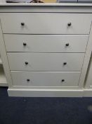 *WHITE CHEST OF 4 DRAWERS WITH BRUSHED CHROME HANDLES