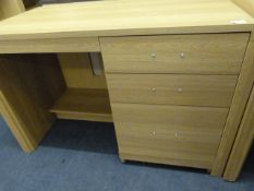*Single Pedestal Knee Hole Desk with 3 Drawers in Light Oak Finish
