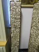 Rattan and Calico Floor Standing Lamp - No Fittings