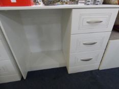 *Knee Hole Desk with Right Hand Side Pedestal in White Finish