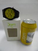 Jam Time Watch with Yellow Face and Black Strap