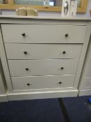 *WHITE CHEST OF 4 DRAWERS WITH BRUSHED CHROME HANDLES