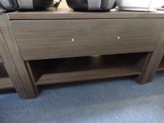 *Occasional Table with Drawer in Dark Oak Finish with Brushed Stainless Steel Handle