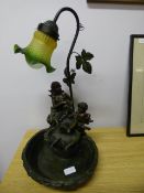 Ornate Table Lamp and Water Feature Combined