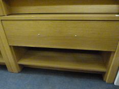 *Occasional Table with Drawer & Under Shelf in Light Oak Finish with Brushed Stainless Steel Handle