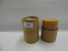 *2 DESIGNER WOOD STYLE CANDLES