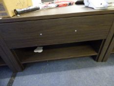 *Occasional Table with Drawer in Dark Oak Finish with Brushed Stainless Steel Handle