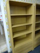 *Open Fronted Bookcase over Drawers in Light Oak Finish