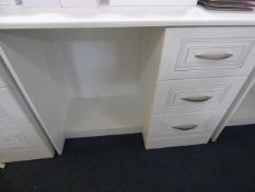 *Knee Hole Desk with Right Hand Side Pedestal in White Finish