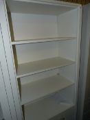 *Open Front Bookcase over Drawers in White Finish