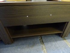 *Occasional Table with Drawer in Dark Oak Finish with Brushed Stainless Steel Handle