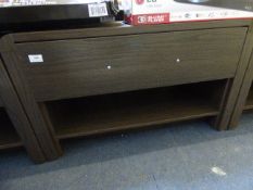 *Occasional Table with Drawer in Dark Oak Finish with Brushed Stainless Steel Handle