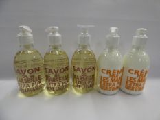 *3 x 300ML LIQUID SOAP  2 x 300ML OF MOISTURISER