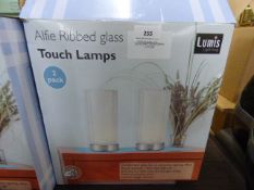 *PAIR OF ALFIE RIBBED GLASS TOUCH TABLE LAMPS