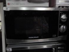 *Morphy Richards 800W Brushed Stainless Steel and High Gloss Microwave Oven