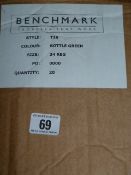 *Box containing 20 Pairs of Bench Mark T26 Bottle Green Size 34 Regular Working Trousers