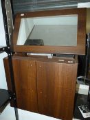 Bathroom Vanity Unit with Matching Mirror in Medium Oak Finish