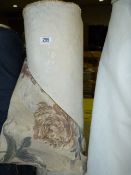 Roll of Gold and Green Floral Upholstery Fabric