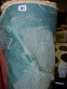 Roll of Green and Cream Upholstery Fabric