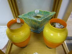 Pair of Art Deco Vases & Another